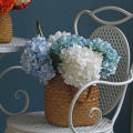 Pink Floral Arrangement Artificial Hydrangea Blue Silk Faux Blooms for Diy Projects Gift Indoor. 