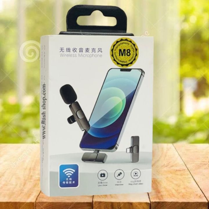 M8 Wireless Lavalier 2.4G Live Broadcasting Host Microphone Noise Reduction High Sound Quality Ultra Long Distance Small Microphone
