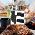 4-Piece Auxiliary Pan Handle Sleeve Pan Holder Handle Cover (Black). 