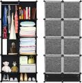 8 Cubes Plastic Wardrobe with Shoe Rack. 