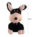 Birthday gift bitten by dog doll puppy barking can learn plush toy black dog kids toy electric bee dog talking electric bee simulation being stung by a bee singing toy. 