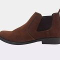 Brown Suede Leather Ankle Boots For Men. 