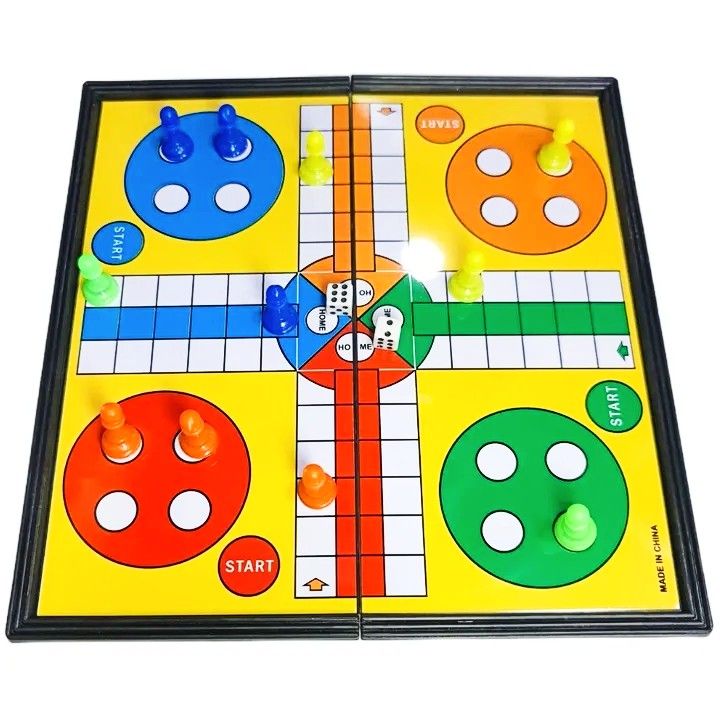 Foldable Magnetic Ludo Brain Game With Full Set Of Dices And Pawns