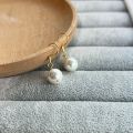 Cream White Color Bead Hook Earrings for Women by Treasure Box Nepal. 