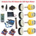 Arduino Uno R3 Robot Kit Collection With 500 RPM DC Gear Motor Bluetooth Module L298N Motor Driver. 