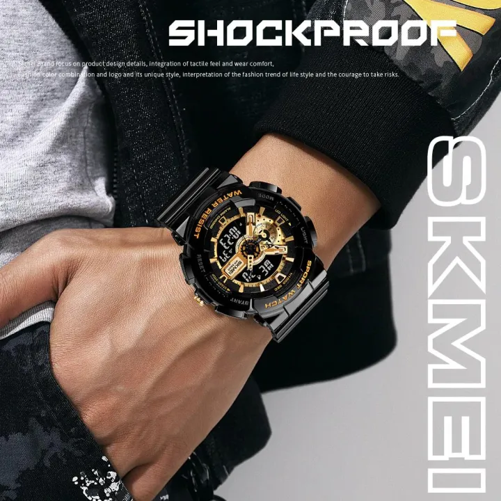 SKMEI%201688%20Sports%20Fashion%20Chronograph%20Dual%20Display%20Alarm%20EL%20Light%20Watch%20For%20Men%20-%20Black%20-%20Image%204