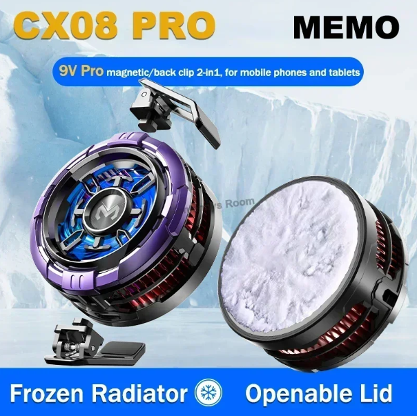Vylon Original Memo CX08 Pro / Cx08 / CX07 Mobile Radiator Cooling Fan For Mobile - 15W Power Freezed Instantly - Heatsink For Mobile - Working Fastly