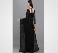 Black Self Design Bollywood Net Saree For Women | Attractive And Fashionable |. 