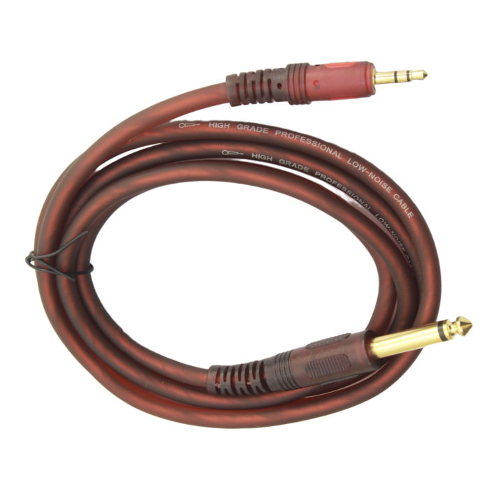 6.35mm%20'1/4%20inch'%20Male%20Mono%20Plug%20to%203.5mm%20Male%20TRS%20Stereo%20Professional%20Audio%20Jack%201.5M%20Cable%20-%20Image%202