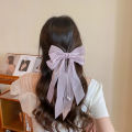 Spunky Add-ons Elegant Bow Ribbon Hairpin for Women Long Tassels Pearl Pin Bowknot Stain Hair Clip. 