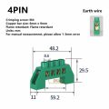 4/6/8/10/12 Positions Terminal 4Pin 6Pin 8Pin 10Pin 12Pin Brass Screw Grounding Bridge Terminal Blue Green Zero Line Earth And Neutral Block Connector Thickened Electrical Terminal Block Strip Wire. 