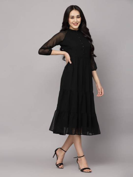 one%20piece%20for%20Women%20girls%20Fit%20Flare%20Black%20color%20Mandarin%20Collar%20western%20wear%20dress%20for%20all%20occasion%20casual%20party%20wear%20-%20Image%205