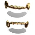 Hip Hop Teeth Set Top & Bottom Half Teeth Fangs Slim Grills Halloween. 