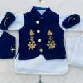 Pasni Set Dress Boy Floral Embroidered Bhoto Waistcoat Surwal Cap Jutti. 