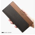 Leisure Men's Long Wallet Portable Multi-position Color Contrast Three Fold Wallet Multifunction Soft Men Coin Pocket Card Holder. 