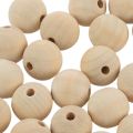 30x Natural Ball Wood Spacer Beads 25mm(1inch) Wood Color. 