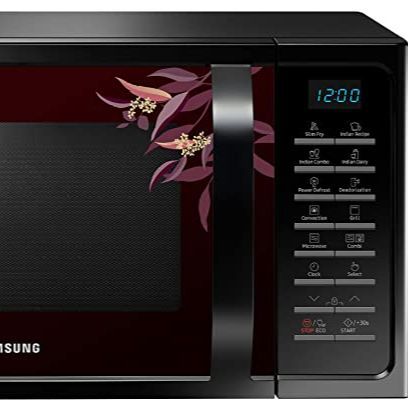 Samsung%2028%20L%20Convection%20Microwave%20%20%7C%20MC28H5025VP/TL%20%7C%20Black%20with%20Magnolia%20Pattern,%20Slim)%20-%20Image%202
