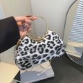 Trendy Versatile Leopard Print Handbag Hand-held Purse Waterproof Lady Retro Chain Bag Large Capacity Multi-function Female Phone Organizer Women. 