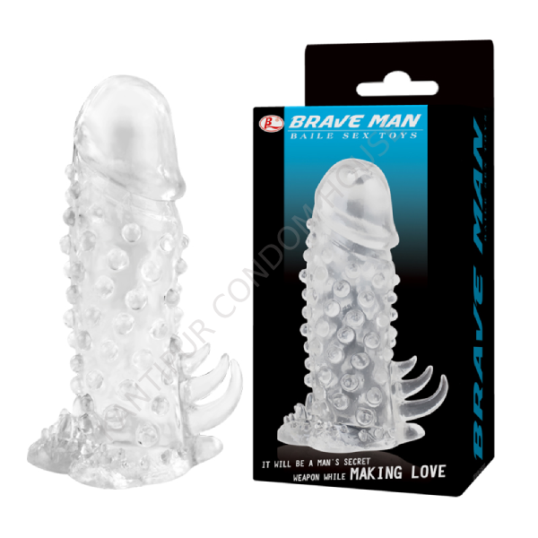 BraveMan%20Non%20Vibrating%20Textured%20Condom%20(Penis%20Sleeve)%20-%20Image%203
