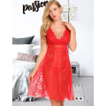 Fancyra Women Lace Floral Babydoll Nightwear Knee Length Lingerie Free Size. 