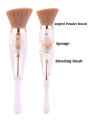 3 In 1 Complexion Trio (Blending Set) Traveling Makeup Brushes Multi-Functional Cosmetic Tool Powder Blusher Eye Shadow Brush Concealer Sponge Cabinet. 
