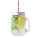 Mason Jar (Set of 2) with Lid and Reusable Straw. 