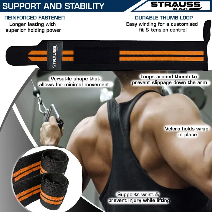 STRAUSS%20Cotton%20Wrist%20Wrap%20Band%20with%20Thumb%20Loop%20Straps%20&%20Closures%20%7C%20Adjustable%20&%20Breathable%20Material%20%7C%20Gym%20Accessories%20for%20Weightlifting,%20Workouts%20&%20Strength%20Training%20%7C%20Powerful%20Velcro%20(Black%20&%20Orange)%20-%20Image%208