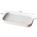 Portable Plastic Drain Tea Tray Detachable Double-layer Cutlery Holder Tableware Storage Serving Plate Household. 
