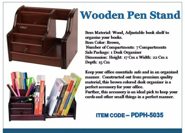 Xingli%20Brown%20Polished%20Multi-Functional%20Wooden%20Pen%20Stand/%20Holder%20/%20Mobile%20Holder/%20Visiting%20Card%20And%20Remote%20Stand%20-%20Image%206