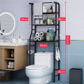 3 Tier Bathroom Storage Rack Above Toilet, Space Saving, Iron Bath Towel Cloth Stand Storage Holder On Bathroom Organizer Shelf. 