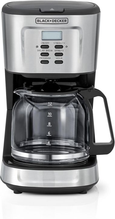 Black+Decker%20900W%2012%20Cup%2024%20Hours%20Programmable%20Coffee%20Maker%20With%201.5L%20Glass%20Carafe%20And%20Keep%20Warm%20Feature%20For%20Drip%20Coffee%20And%20Espresso,%20Black%20-%20Dcm85-B5%20-%20Image%203