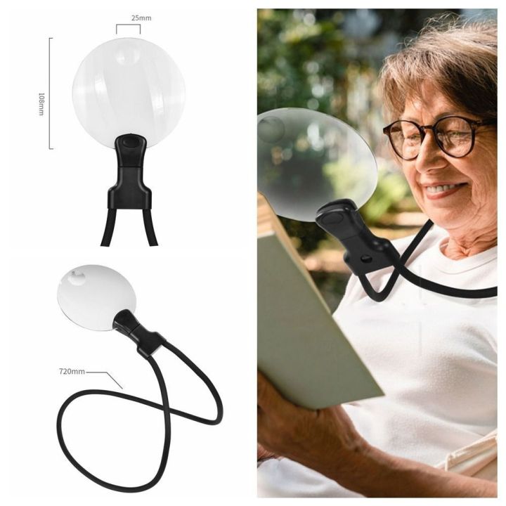 Portable%20Reading%203X/10X%20Magnifying%20Glass%20Neck%20Hanging%20Durable%20Hands%20Free%20Magnifier%20High%20Definition%20Large%20Adjustable%20Magnifier%20Gifts%20for%20Elderly%20-%20Image%202