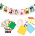 Pistto 40 Pcs Paper Frame With Clips Diy Kraft Paper Picture Frame Hanging Wall Photo Album 2M Rope Home Decoration Craft. 