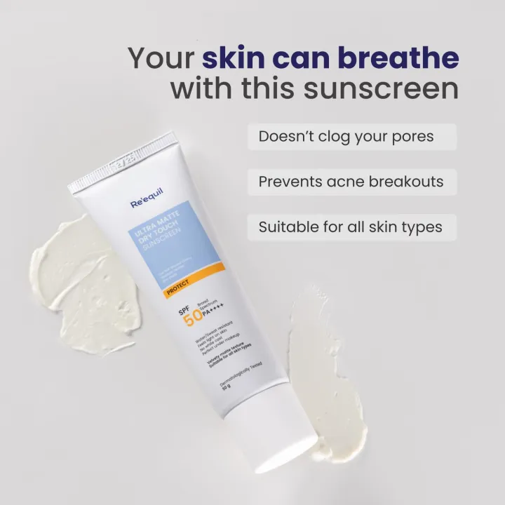 Re'equil%20Ultra%20Matte%20Dry%20Touch%20Sunscreen%20Matte%20Finish%20Sunscreen%20For%20All%20Skin%20Types%20Water%20&%20Sweat%20Resistant%20With%20Spf%2050%20Pa++++%20No%20White%20Cast,%20Non-Greasy%20&%20Non-Comedogenic%20Sunscreen%2050G%20-%20Image%205