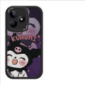 FELMYST for Realme C53 Narzo N53 Back Cover PU Leather Kuromi Pattern Soft Silicone Edge Phone Case. 