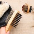 Sutuiying Men's Double-Sided Boar Bristle Beard Comb with Long Wooden Handle 【2025 Version】 Cleaning Brush Beauty Anti-Static Brush Natural Premium. 