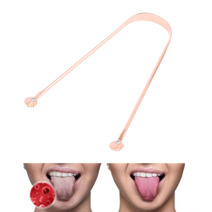 Copper Tongue Scraper U Type Cleaner Scraper Dental Oral Care Hygiene ...