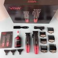 VGR 640 Professional Hair Clippers Cordless Barber Clippers and Trimmers Set Zero Gap T-Blade Hair Cutting Kit, DLC Coated with LED Display(Black) - Base. 