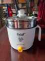 Electric Hot Pot, 220V 450W 1.8L Multifunction Stainless Steel Electric Cooker with Steamer Hot Pot Noodles Pots Rice Cooker Steamed Eggs And mo:mo,Pan Soup Pots.. 