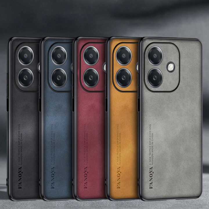 Vantime for OPPO A3 A3x 4G 5G Case PU Slim Matte Hard Back Cover