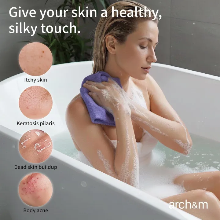Exfoliating%20Body%20Scrubber%20Bath%20Towel%20For%20Shower%201%20Piece%20Set%20-%20Image%204