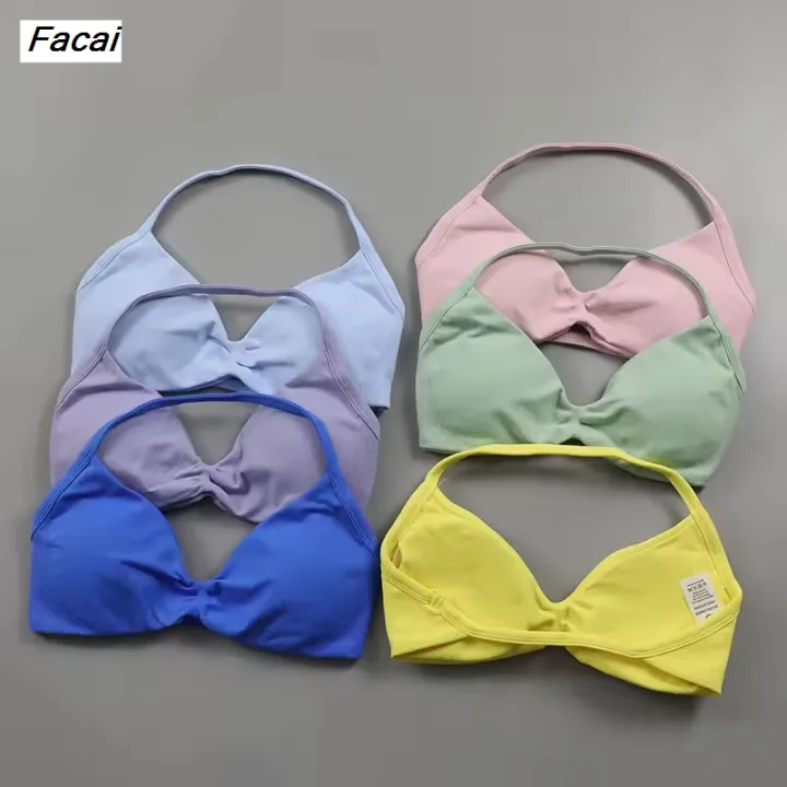 Facai%20Strappy%20Bra%20Women%20Open%20Back%20Gym%20Crop%20Top%20Low%20Support%20Ruched%20Special%20Halter%20Sports%20Bra%20Padded%20Workout%20Yoga%20Tank%20Tops%20-%20Image%204