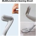 Toilet Brush, Deep Cleaning Flexible Silicone Toilet Bowl Cleaning Brush with Non-Slip Long Handle, Wall-Mounted Quick Drying Toilet Cleaner Brush. 