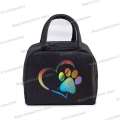 Colour Heart Cat Dog Paw Print Portable Lunch Bag Women Men Kids Food Thermal Box Multi-function Office Bento Insulated Handbag. 