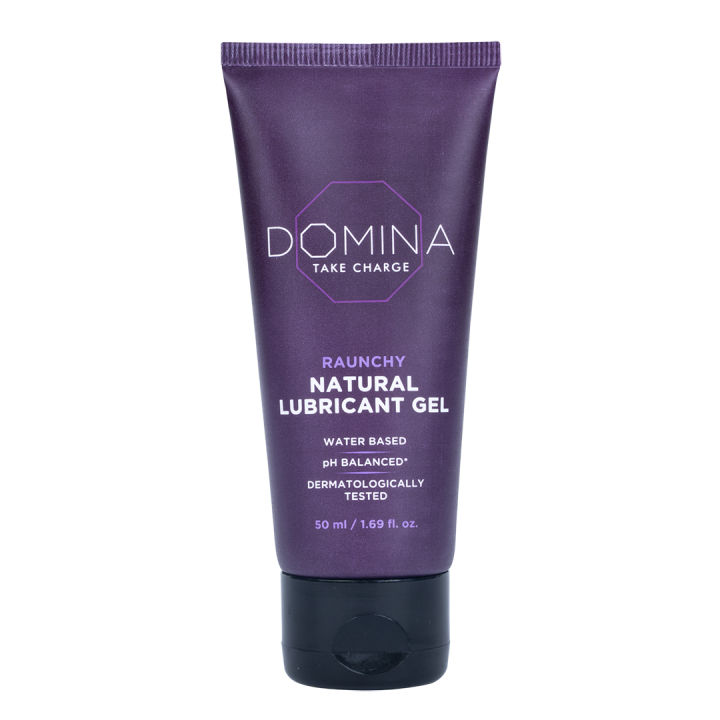 Domina Raunchy Natural Lubricant Gel | 50 ml | Lubricant For Men & Women | Water-Based | Non-Sticky | Compatible With Condoms And Silicone Toys | pH Balanced | Glycerine Free