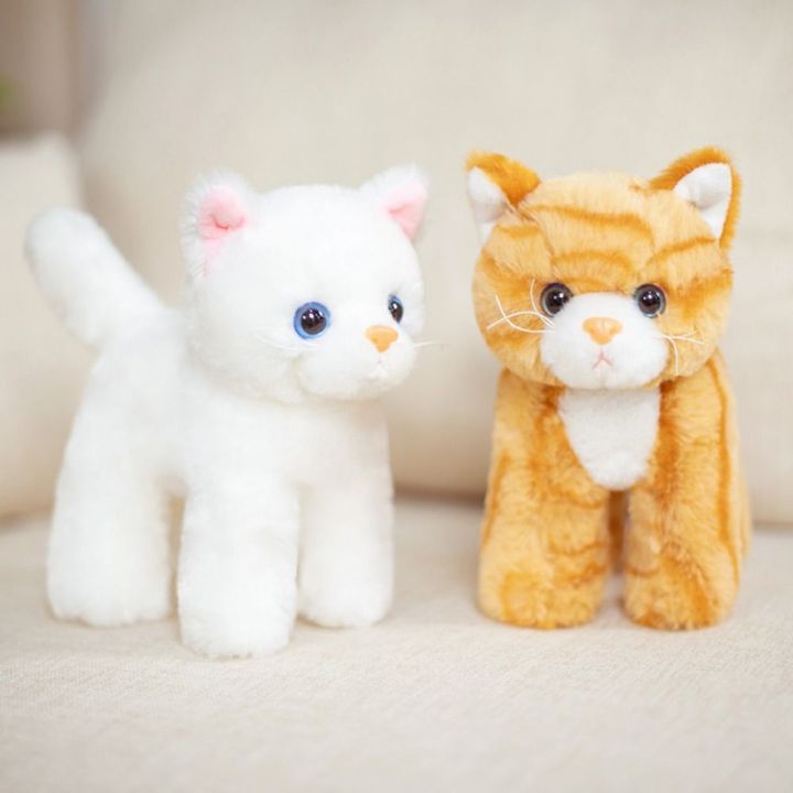 Kids Toys Stuffed Animals Cat Plush Toys Cartoon Soft Cute Plush Kitten Doll 20cm Simulation Stuffed Lifelike Cat Birthday Gift
