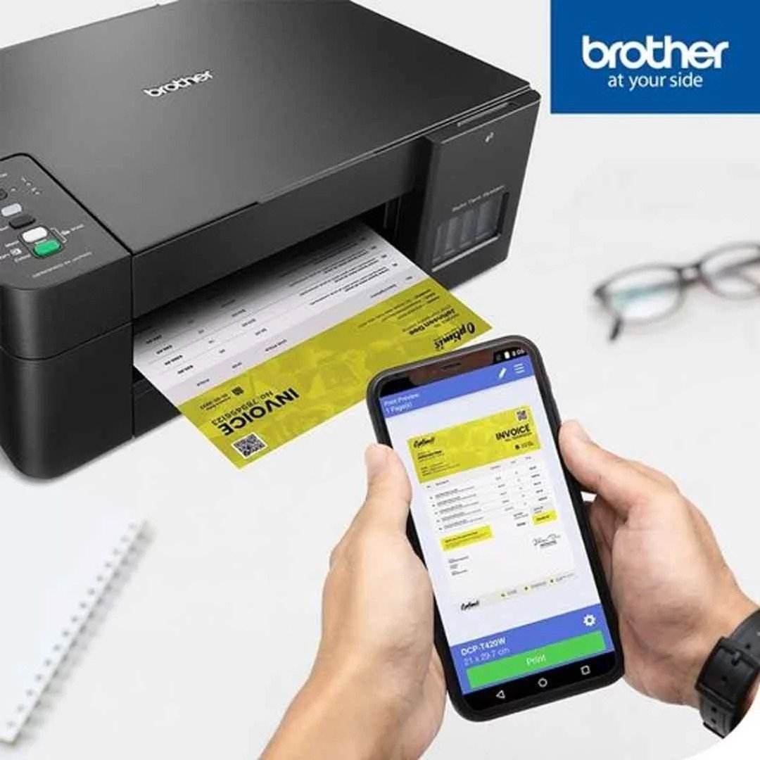 Printer Brother DCP-T420W All-In One ( Copy, Print & Scan ) Ink Tank Refill System, Wireless Feature  Inkjet Printer