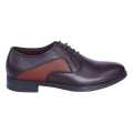 Chocolate  Leather  Lace Up Side Pattern Design Black Horse Formal Shoes For Men. 