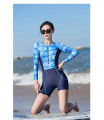 Push Up Padded Printing Leaf Pattern Zipper Swimwear Women One Piece Wetsuit Women Diving Suit. 