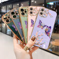 Jizetin for Realme 7 Pro Back Cover With Free Lanyard Flowers Butterfly 6D Plating Silicone Phone Case. 